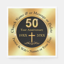 Stunning, 50th Church Anniversary, Napkins 3 Sizes