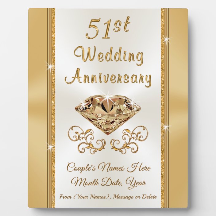 51st wedding anniversary gifts for parents