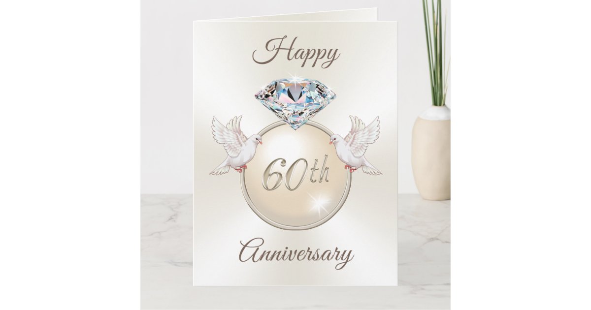 Stunning 60th Wedding Anniversary Cards In 3 Zazzle 4244