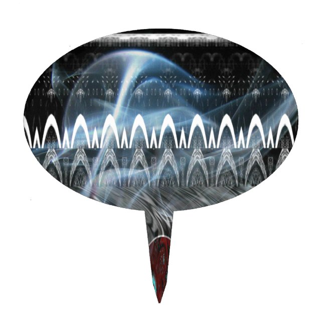 Stunning Abstract Art Print Cake Topper (Front)