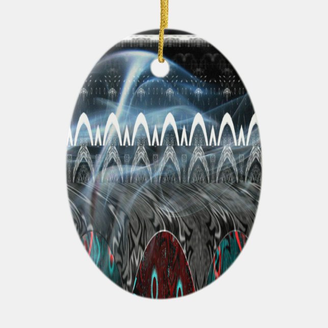 Stunning Abstract Art Print Ceramic Ornament (Front)