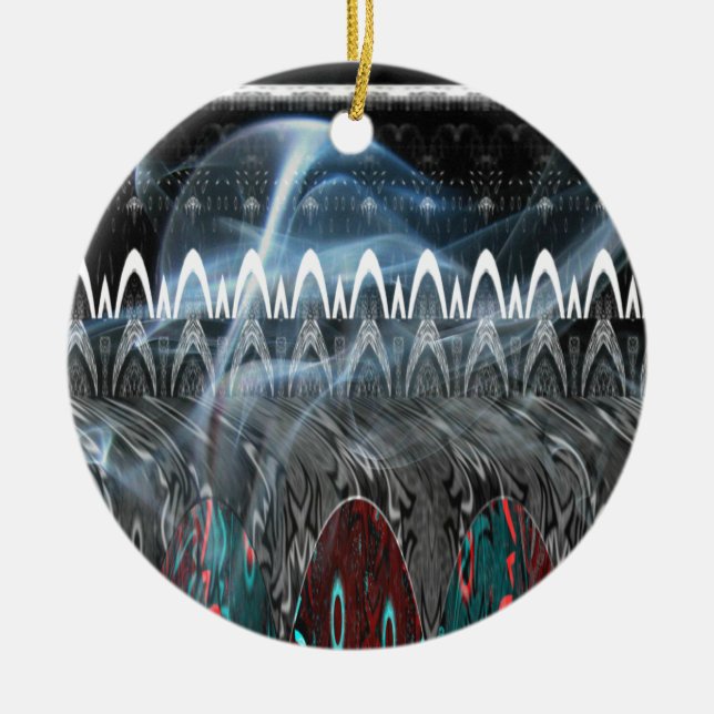 Stunning Abstract Art Print Ceramic Ornament (Front)