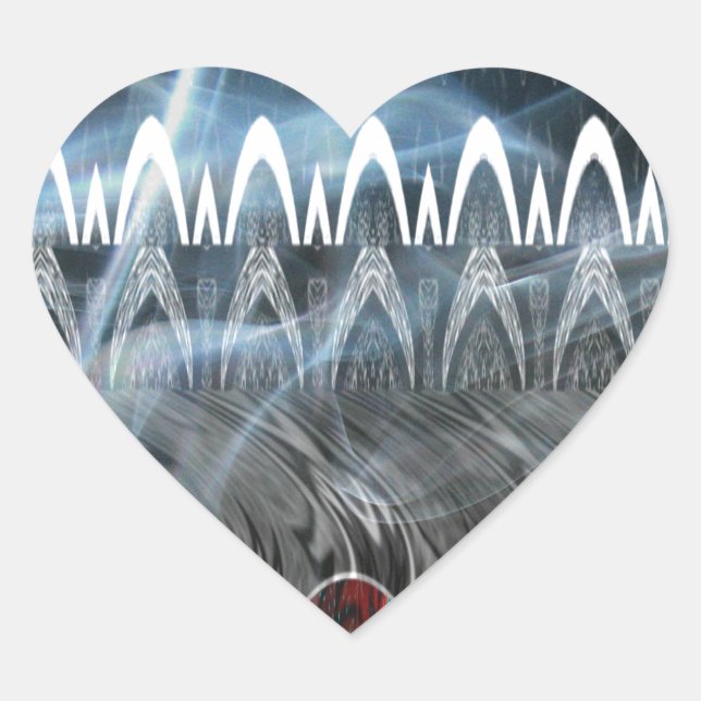 Stunning Abstract Art Print Heart Sticker (Front)