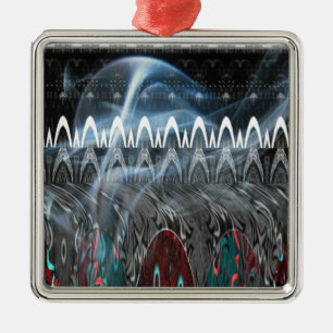 Stunning Abstract Art Print Metal Ornament