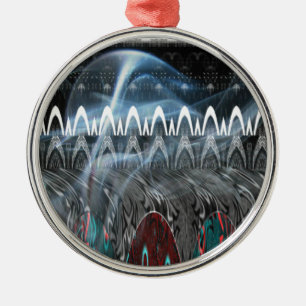 Stunning Abstract Art Print Metal Ornament