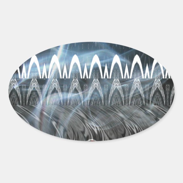 Stunning Abstract Art Print Oval Sticker (Front)