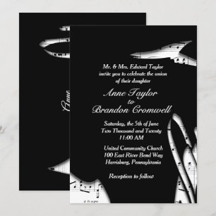 Stunning Abstract Music Theme Wedding Invitation