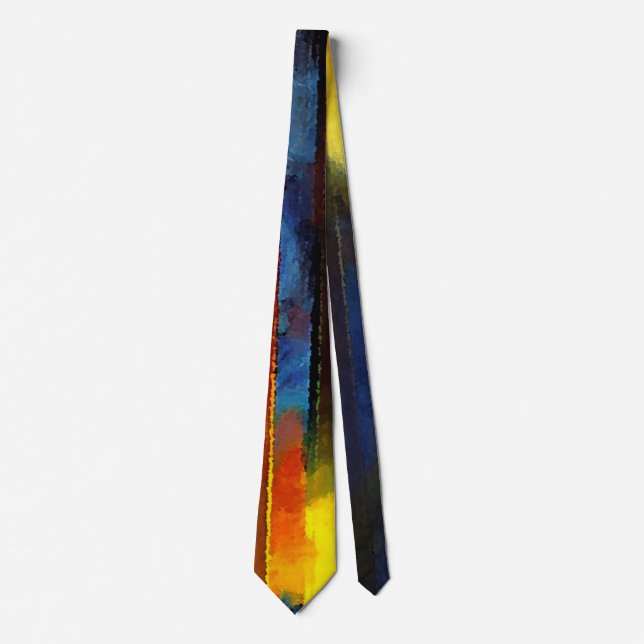 Stunning Abstract Painted Men's Neck Tie (Front)