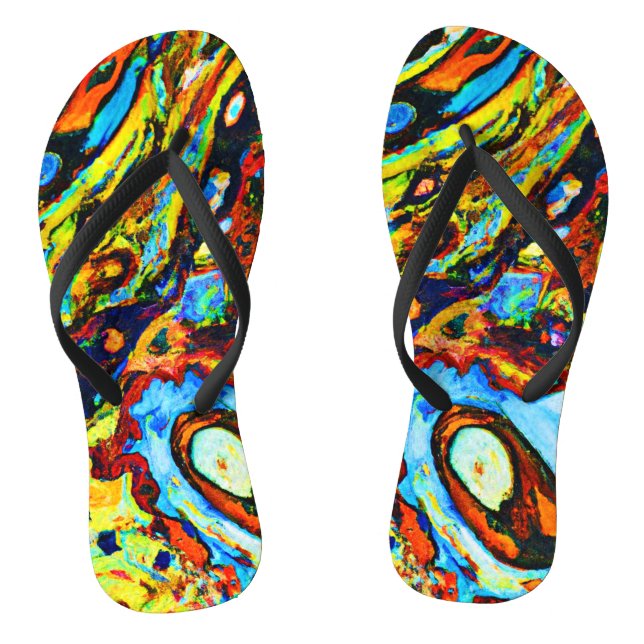 Stunning Abstract Pattern Flip Flops (Footbed)