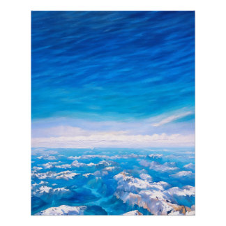 Stunning Aerial View Of Snow-Capped Mountains Poster