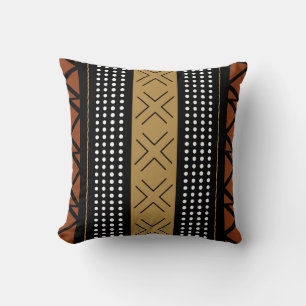 Stunning African Bogolan Inspired Throw Pillow