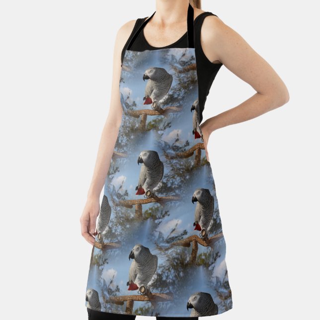 Stunning African Grey Parrot Apron (Insitu)