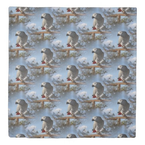 Stunning African Grey Parrot Duvet Cover