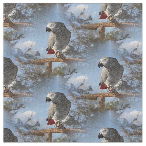 Stunning African Grey Parrot Fabric
