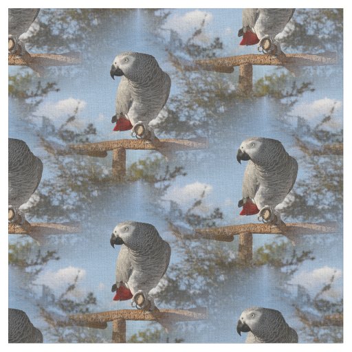 Stunning African Grey Parrot Fabric