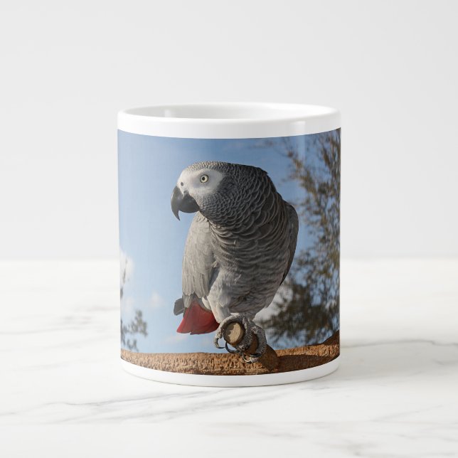 Stunning African Grey Parrot Giant Coffee Mug (Front)