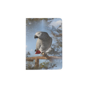 Stunning African Grey Parrot Passport Holder