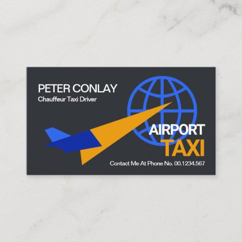 Stunning Airplane Liftoff Global Airport Taxi Ride Business Card