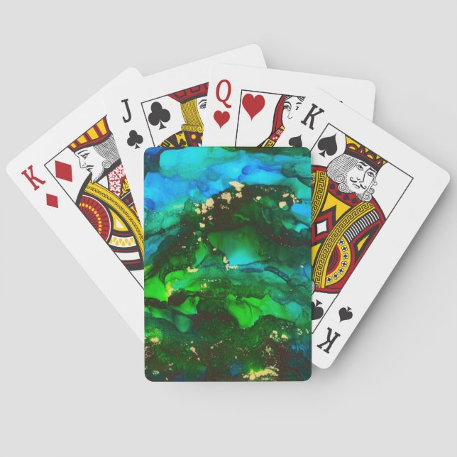 Stunning Alcohol Ink Painting Poker Cards (Back)