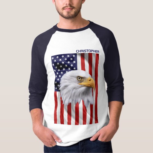 Stunning American Eagle The USA Flag Patriotic T_Shirt