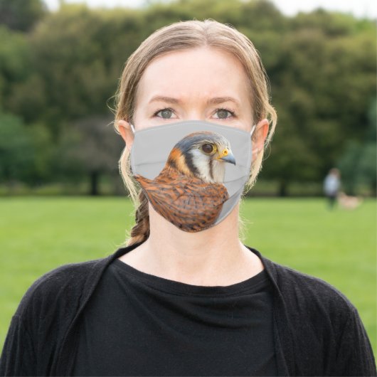 Stunning American Kestrel Sparrowhawk Falcon Adult Cloth Face Mask (Outside)