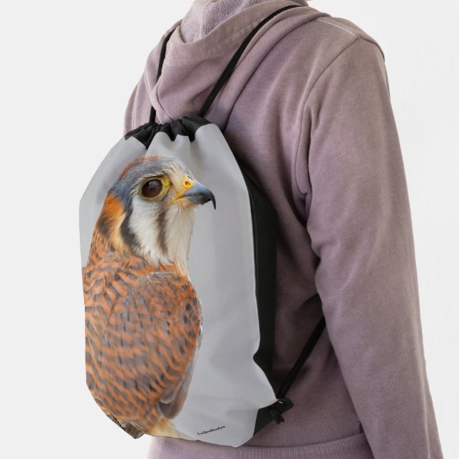 Stunning American Kestrel Sparrowhawk Falcon Drawstring Bag (Insitu)