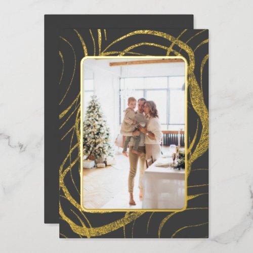 Stunning and Sophisticated Photo Christmas Foil Holiday Card