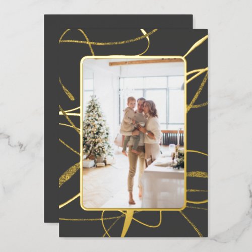 Stunning and Sophisticated Photo Christmas Foil Holiday Card