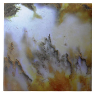 Stunning and Vibrant Mossy Agate Photo Ceramic Tile