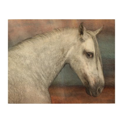 Stunning andalusian horse portrait wood print