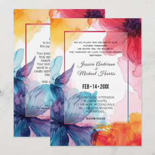 Stunning Anemone Dreamscape Wedding Invitation