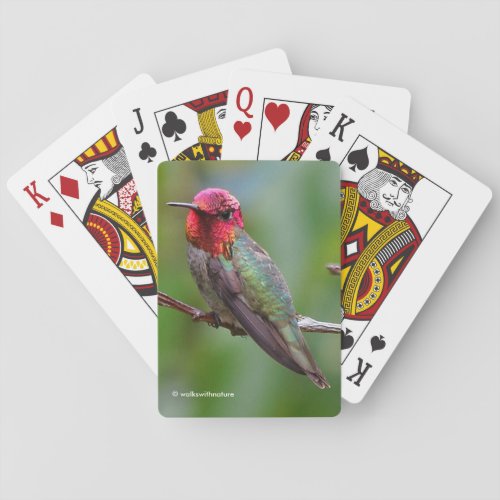 Stunning Annas Hummingbird on Fruit Tree Playing Cards