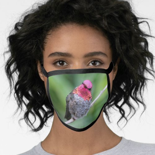 Stunning Annas Hummingbird on Pear Tree Face Mask