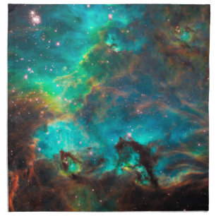 Stunning Aqua Star Cluster Cloth Napkin
