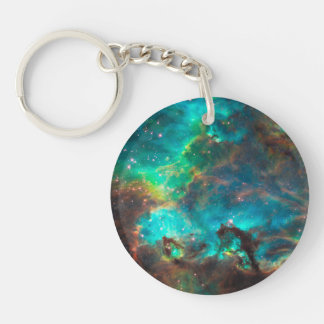 Stunning Aqua Star Cluster Keychain