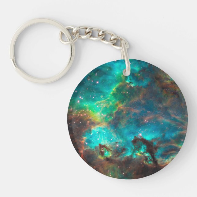 Stunning Aqua Star Cluster Keychain (Front)