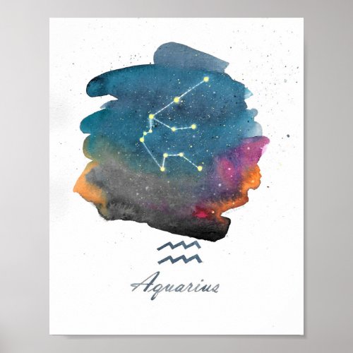 Stunning Aquarius Constellation Painting Poster