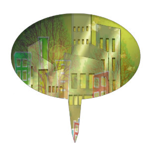 Stunning architecture cityscape art accessories cake topper