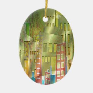 Stunning architecture cityscape art accessories ceramic ornament