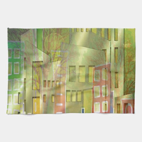 Stunning architecture cityscape art accessories kitchen towel