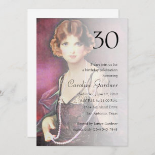 Stunning Art Deco Beauty Birthday Invitation