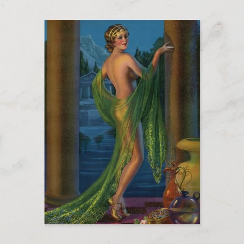 Stunning  Art Deco pin up art  postcard