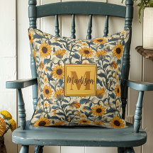 Stunning Art Nouveau Sunflower Monogrammed