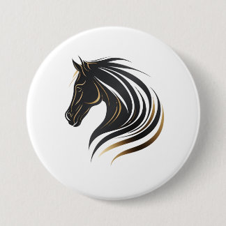 Stunning Artistic Horse Design Button