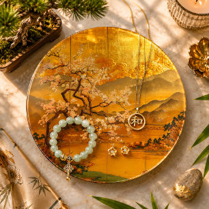 Stunning Asian-Inspired Golden Dawn Trinket Tray
