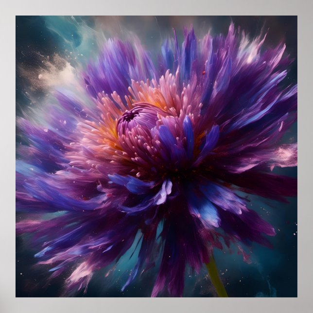Stunning Aster Blossom Poster (Front)