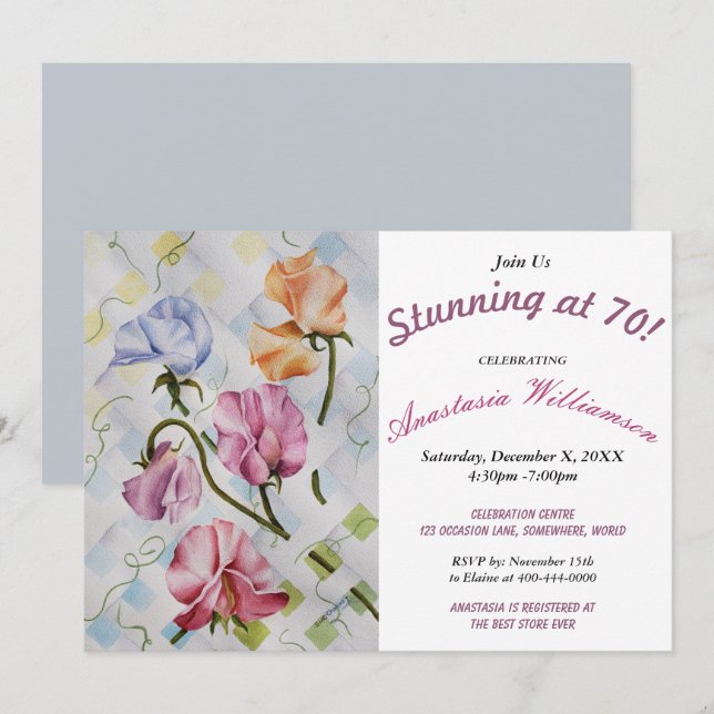 STUNNING AT 'your age' PARTY INVITATION (Front/Back)