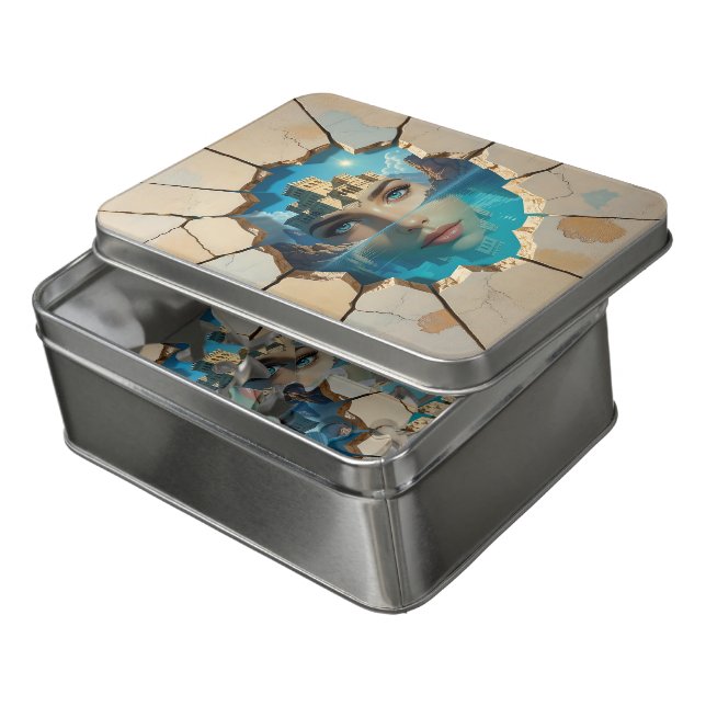 Stunning Atlantis Rising From Watery Depths Jigsaw Puzzle (Lid Open)