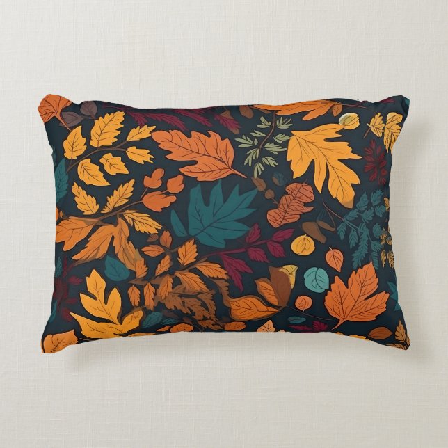 Stunning Autumn Fall Leaves Accent Pillow (Front)