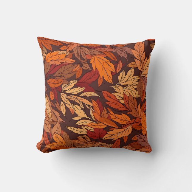 Stunning Autumn Fall Leaves Throw Pillow (Front)